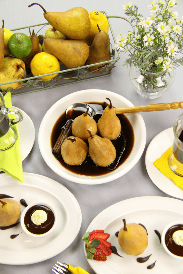 Poached Pears or Apples Recipe. Visit shabbychicboho.com for ingredients and directions. 