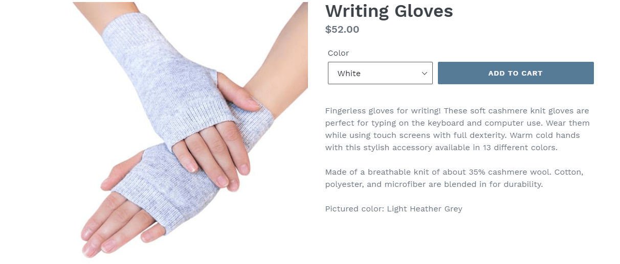 GIVEAWAY Cashmere Writing Gloves, $52 USD Worldwide